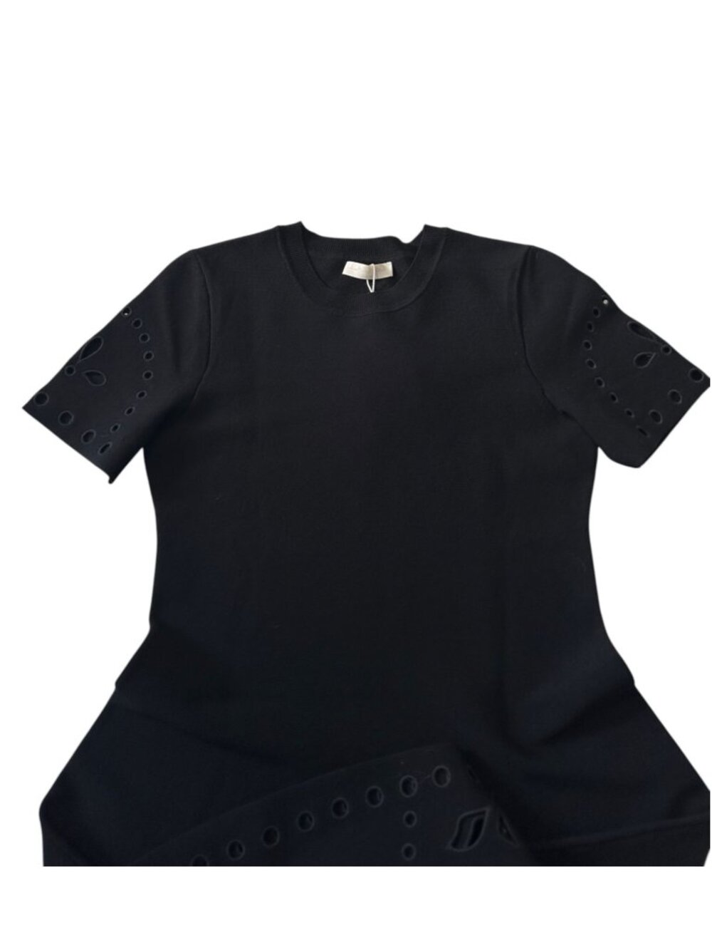 NWT Ulla Johnson Fania Short Sleeve Knit Dress Black Noir Size Large - Picture 10 of 14